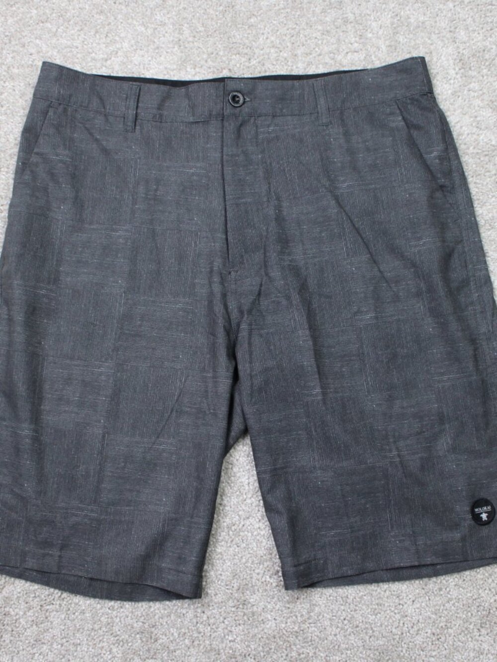 Molokai Surf Swim Trunks Men 34 Black 10" Drawstring Boardshorts Unlined Stretch